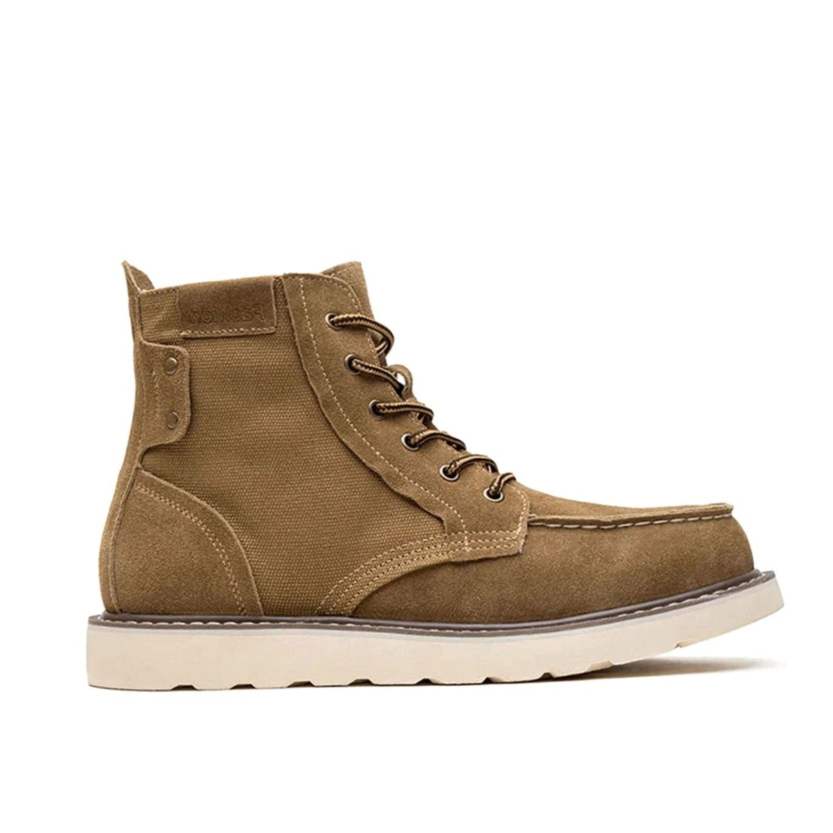 Men's Waterproof Moc Toe Leather Boots Chunky Platform Sole