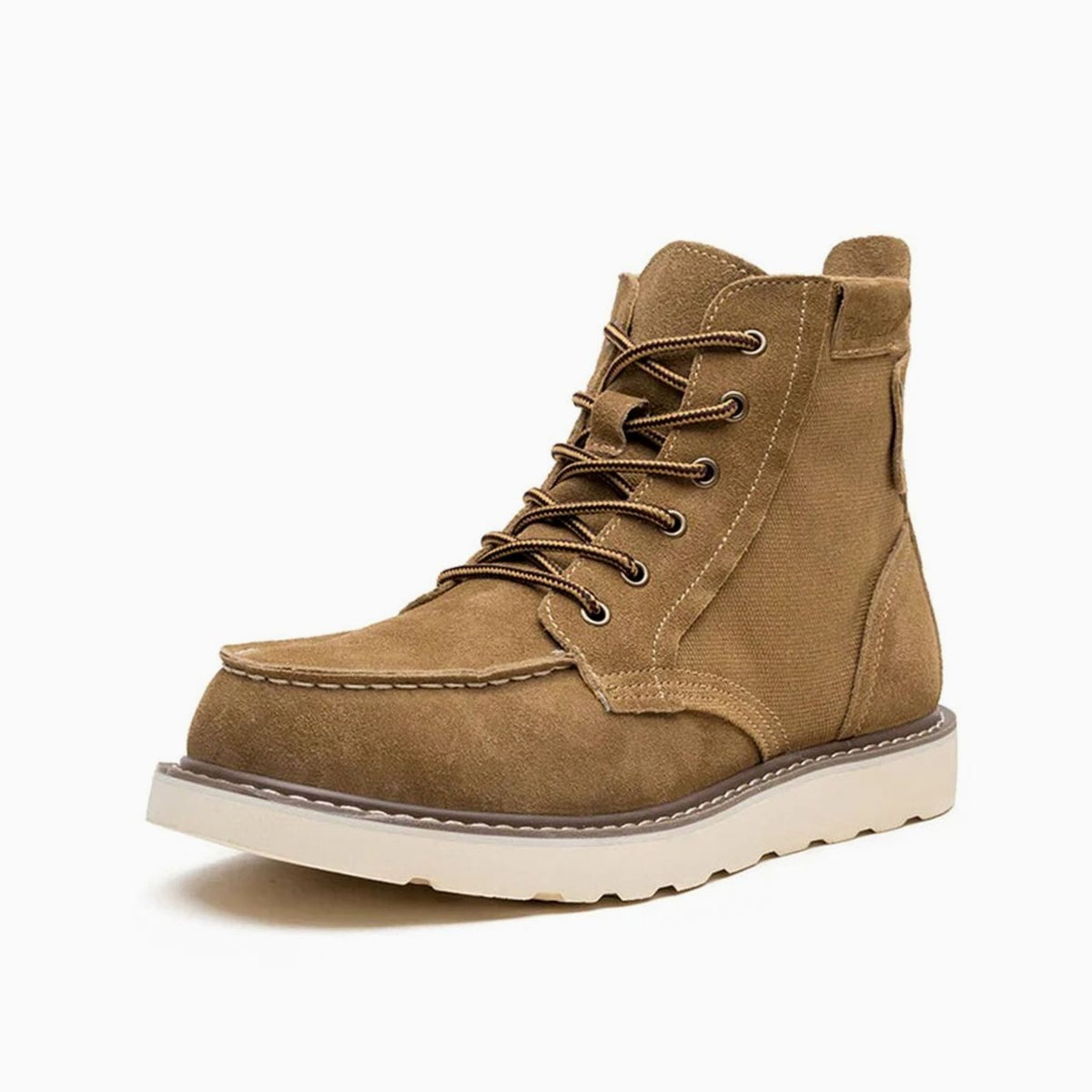 Men's Waterproof Moc Toe Leather Boots Chunky Platform Sole