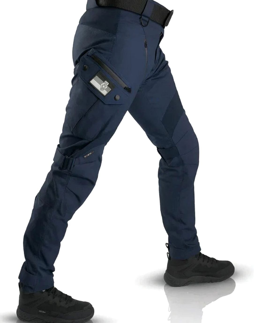 Men's Waterproof Tactical Cargo Trousers Multi-Pocket Reinforced - Navy Blue