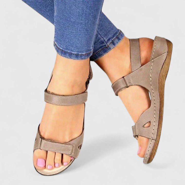 Orthopedic Comfort Sandals Adjustable Ankle Straps - Gray