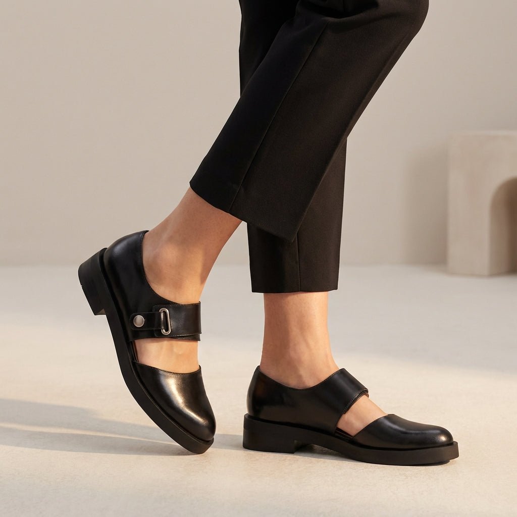 Orthopedic Mary Jane Flats Round Toe Buckle Strap