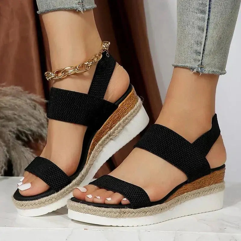 Orthopedic Platform Sandals Elastic Straps Lightweight