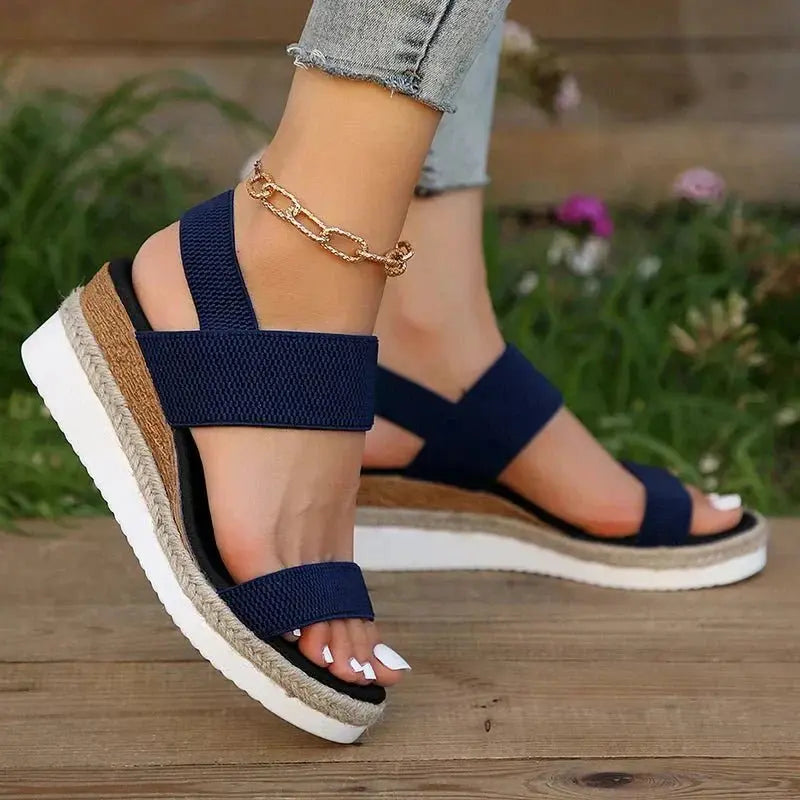 Orthopedic Platform Sandals Elastic Straps Lightweight