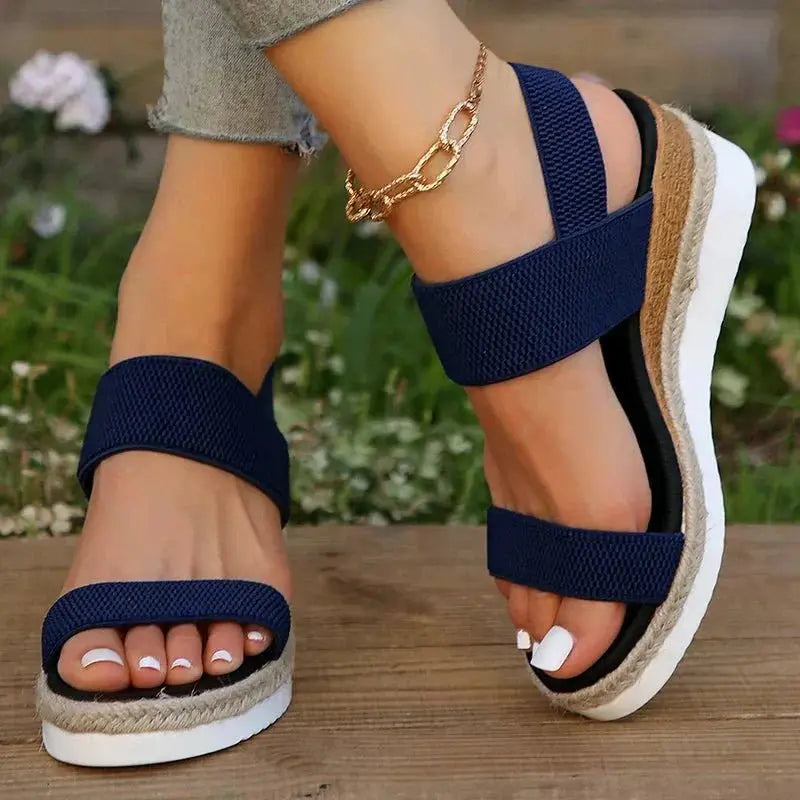 Orthopedic Platform Sandals Elastic Straps Lightweight