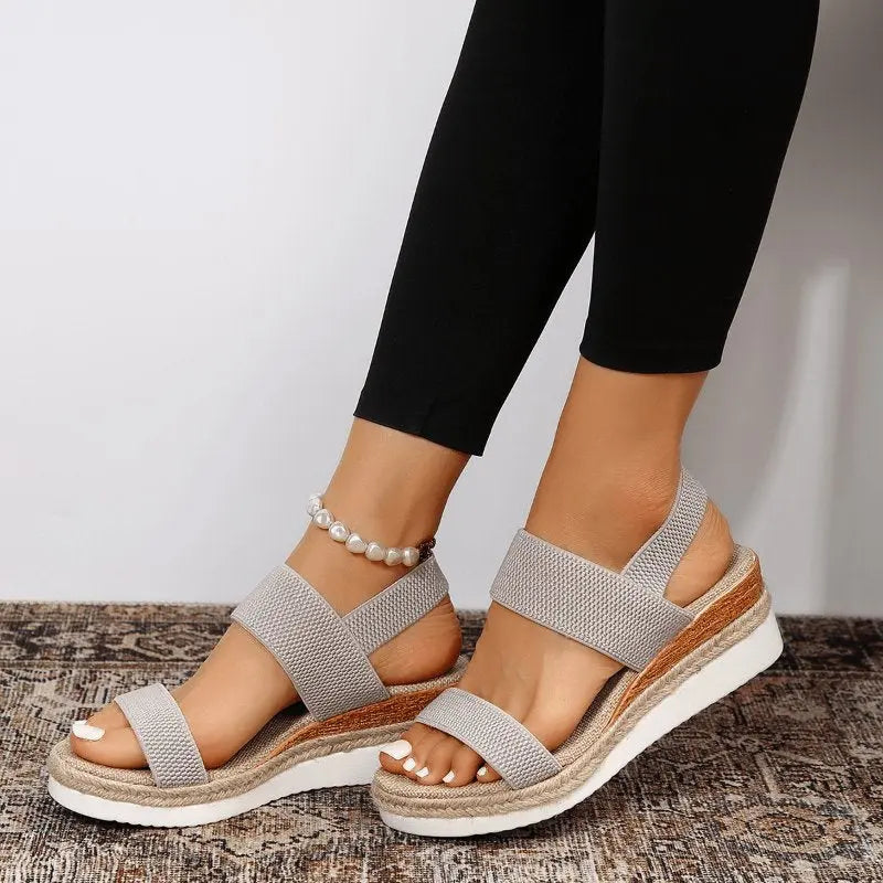 Orthopedic Platform Sandals Elastic Straps Lightweight