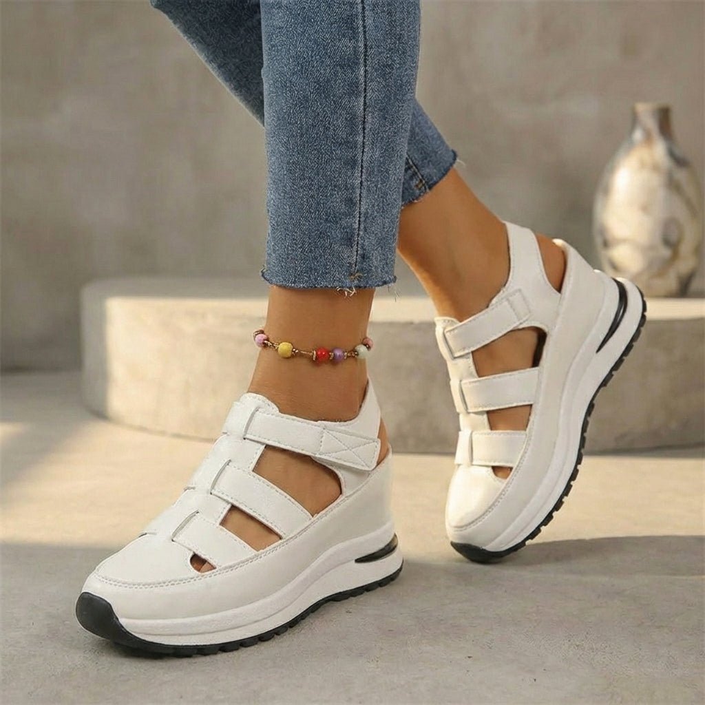 Orthopedic Platform Trainers Cutout Closed-Toe - White