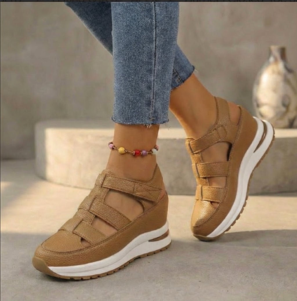 Orthopedic Platform Trainers Cutout Closed-Toe - Mocha