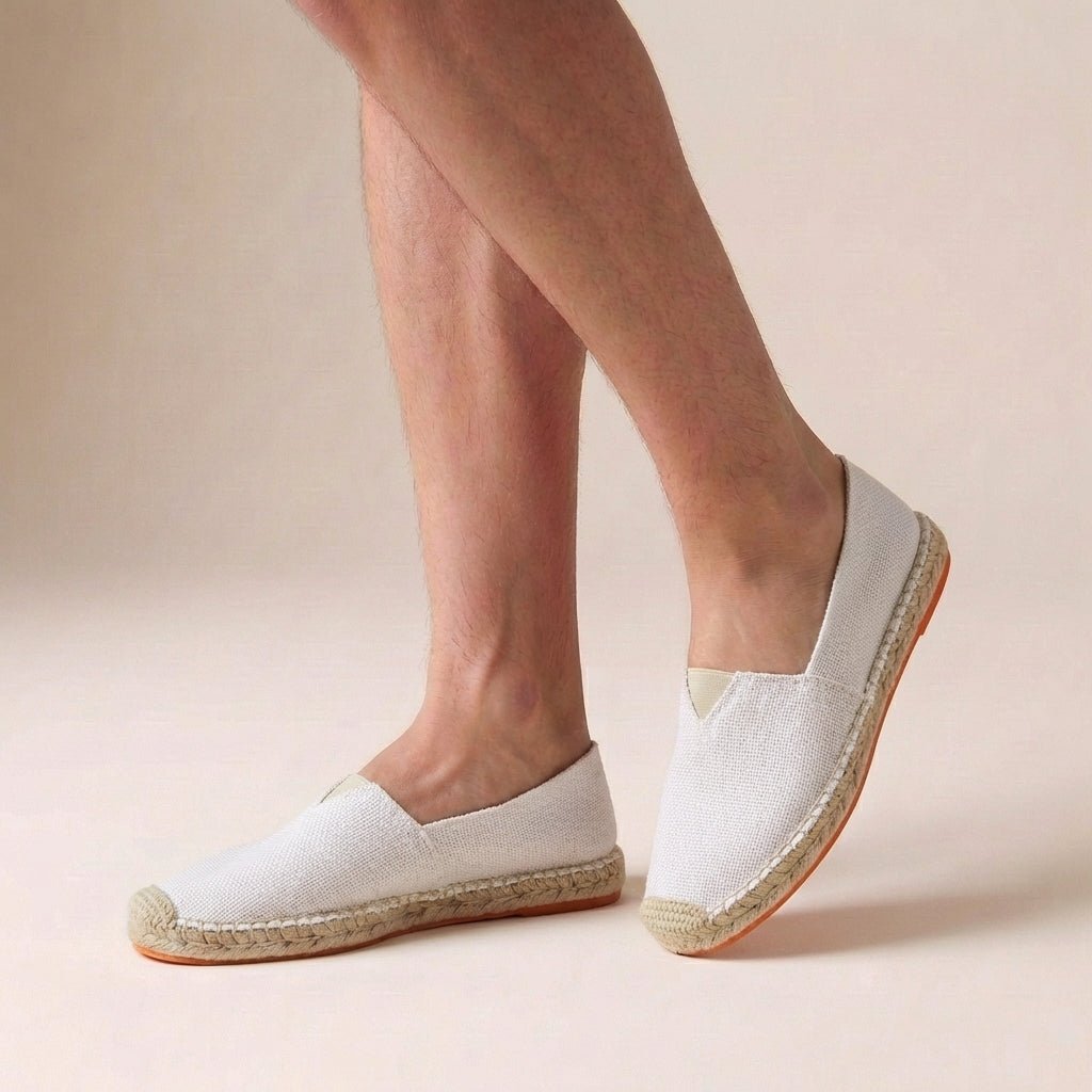 Orthopedic Slip-On Espadrilles Jute Sole Support - White