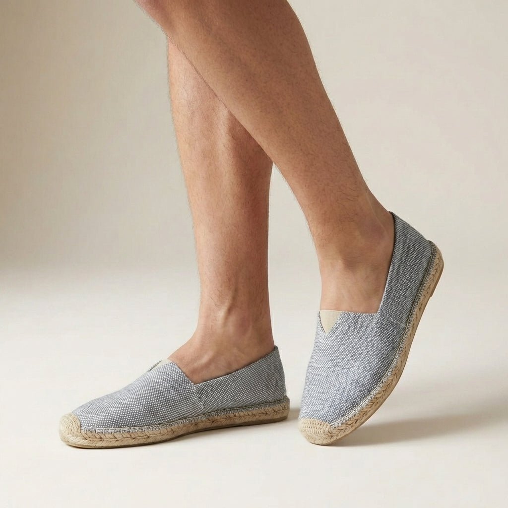Orthopedic Slip-On Espadrilles Jute Sole Support - Gray