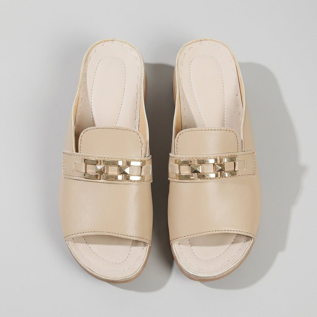Orthopedic Slip-On Sandals Buckle Detail