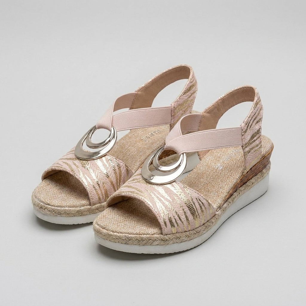 Orthopedic Wedge Sandals Chevron Pattern Espadrille