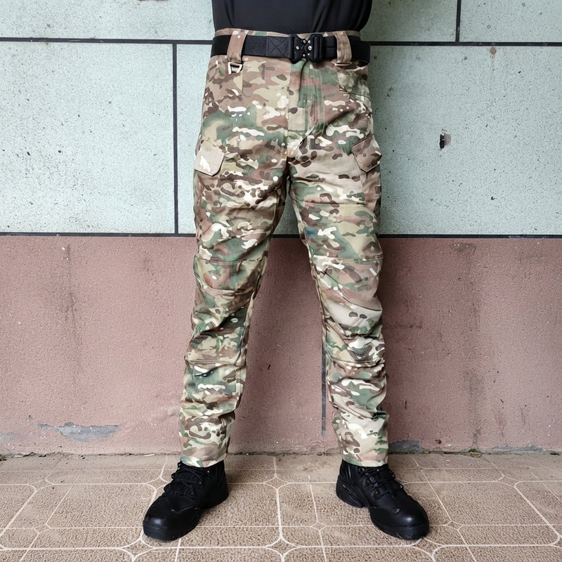 Men's Waterproof Tactical Cargo Trousers Multi-Pocket Reinforced