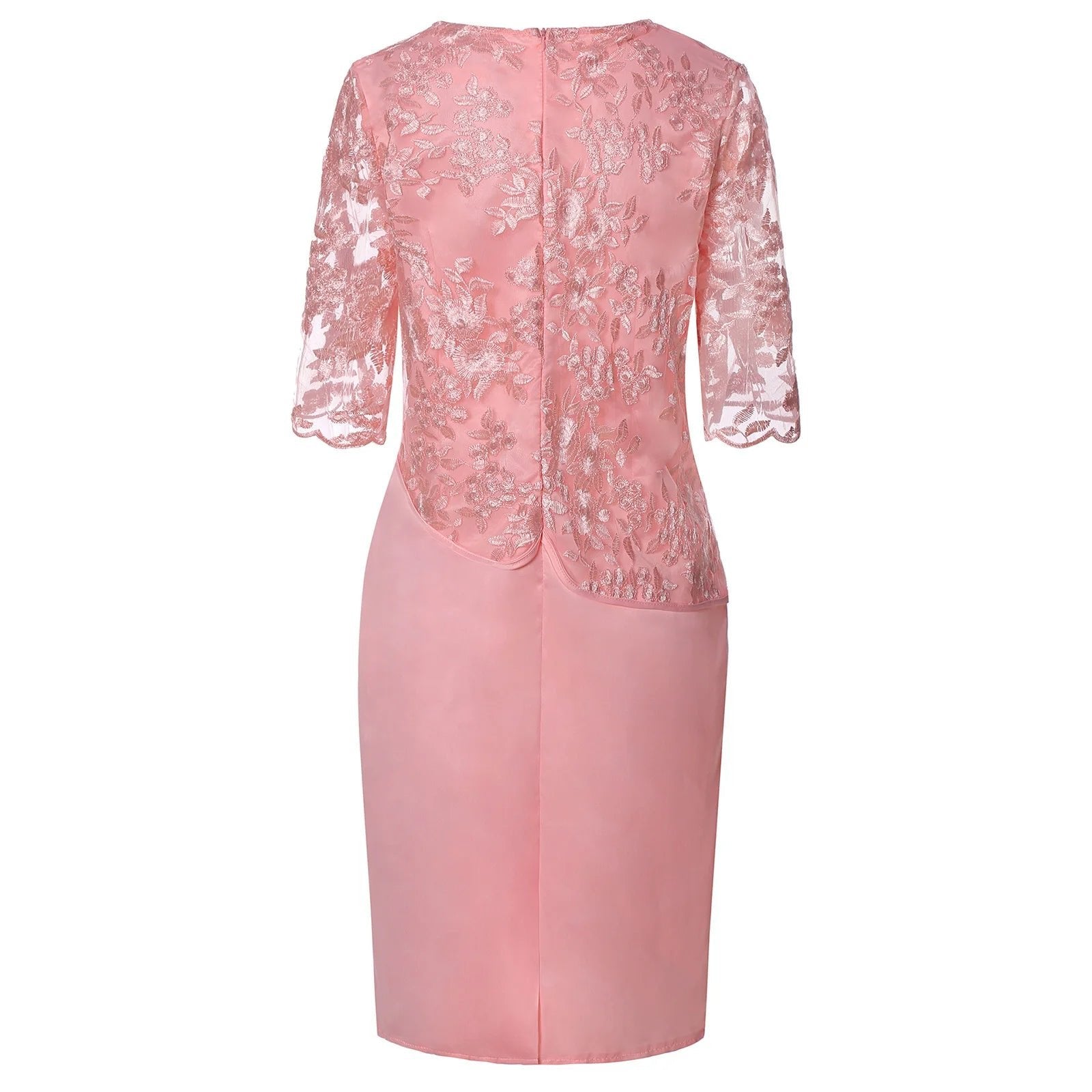 Plus Size Lace Midi Dress Embroidered Formal Occasion