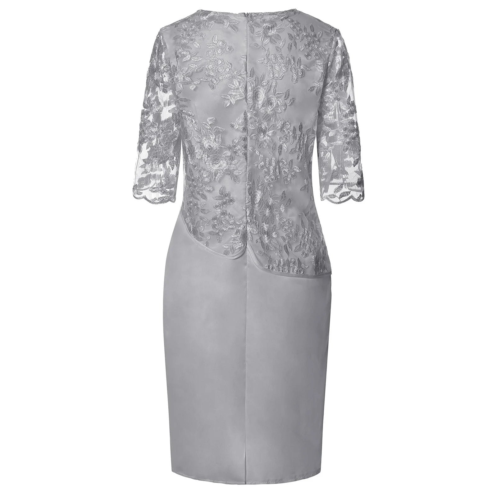 Plus Size Lace Midi Dress Embroidered Formal Occasion