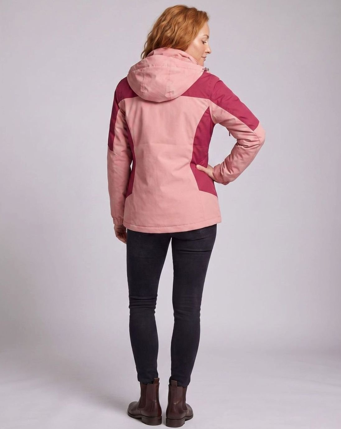 Women's 2-in-1 Hooded Softshell Fleece Outdoor Jacket, Pink