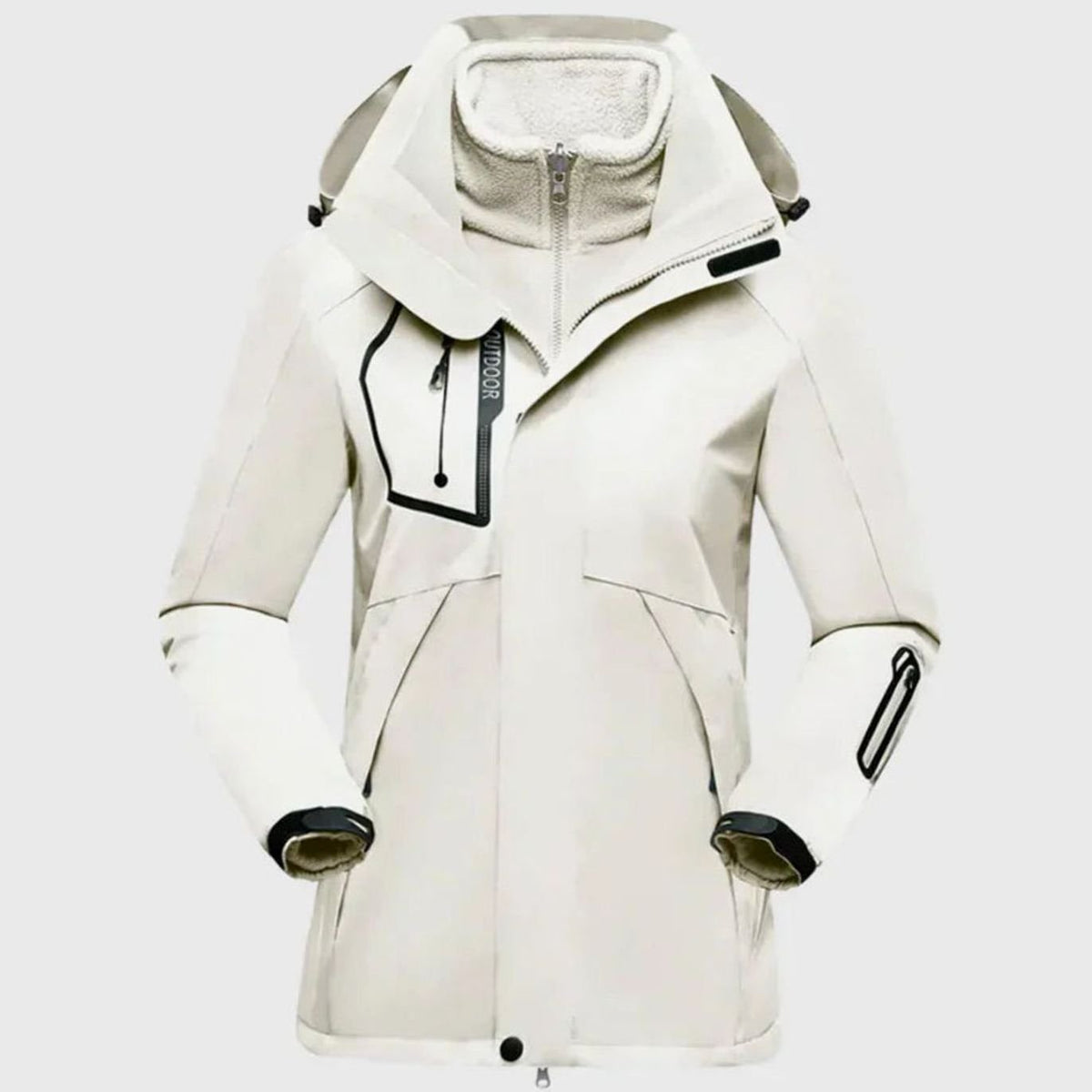 Women's 3-in-1 Waterproof Hooded Fleece-Lined Outdoor Parka