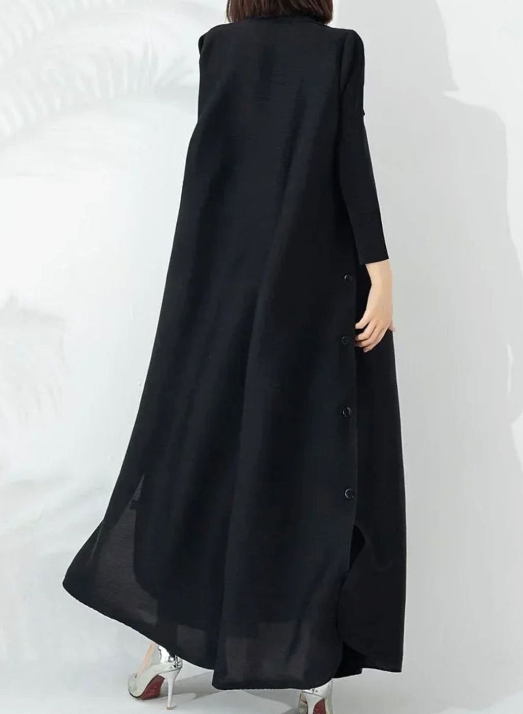Women's Belted A-Line Maxi Coat Funnel Neck Full-Length