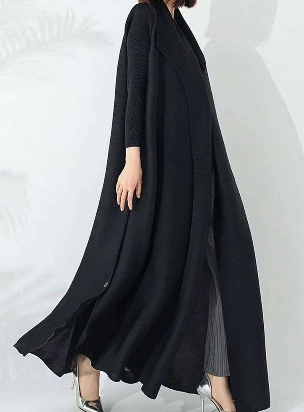 Women's Belted A-Line Maxi Coat Funnel Neck Full-Length