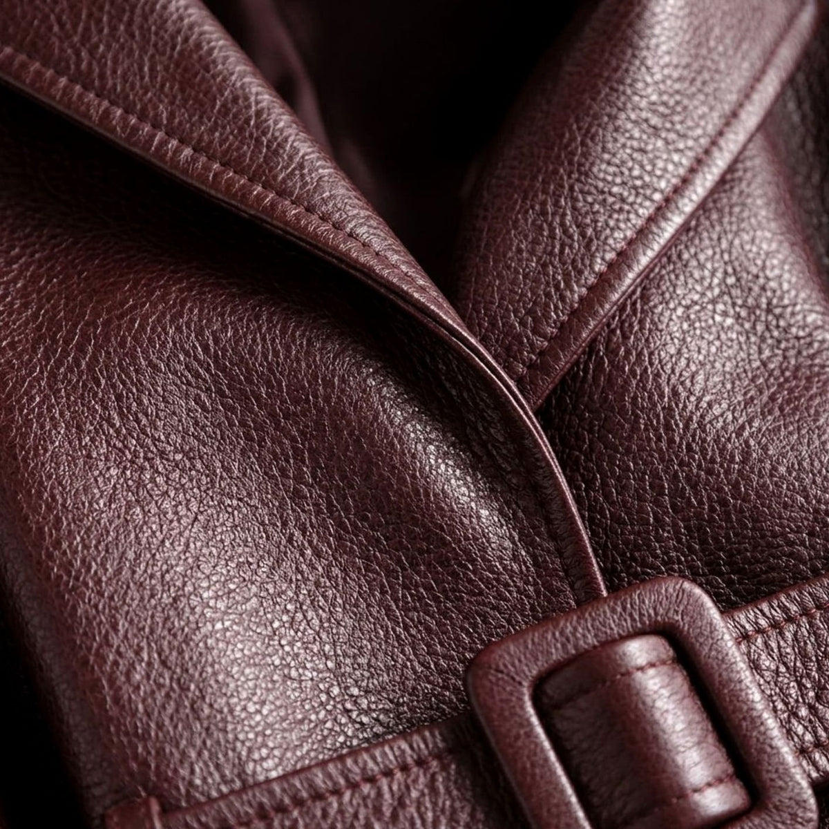Women's Belted Sheepskin Leather Tailored Jacket