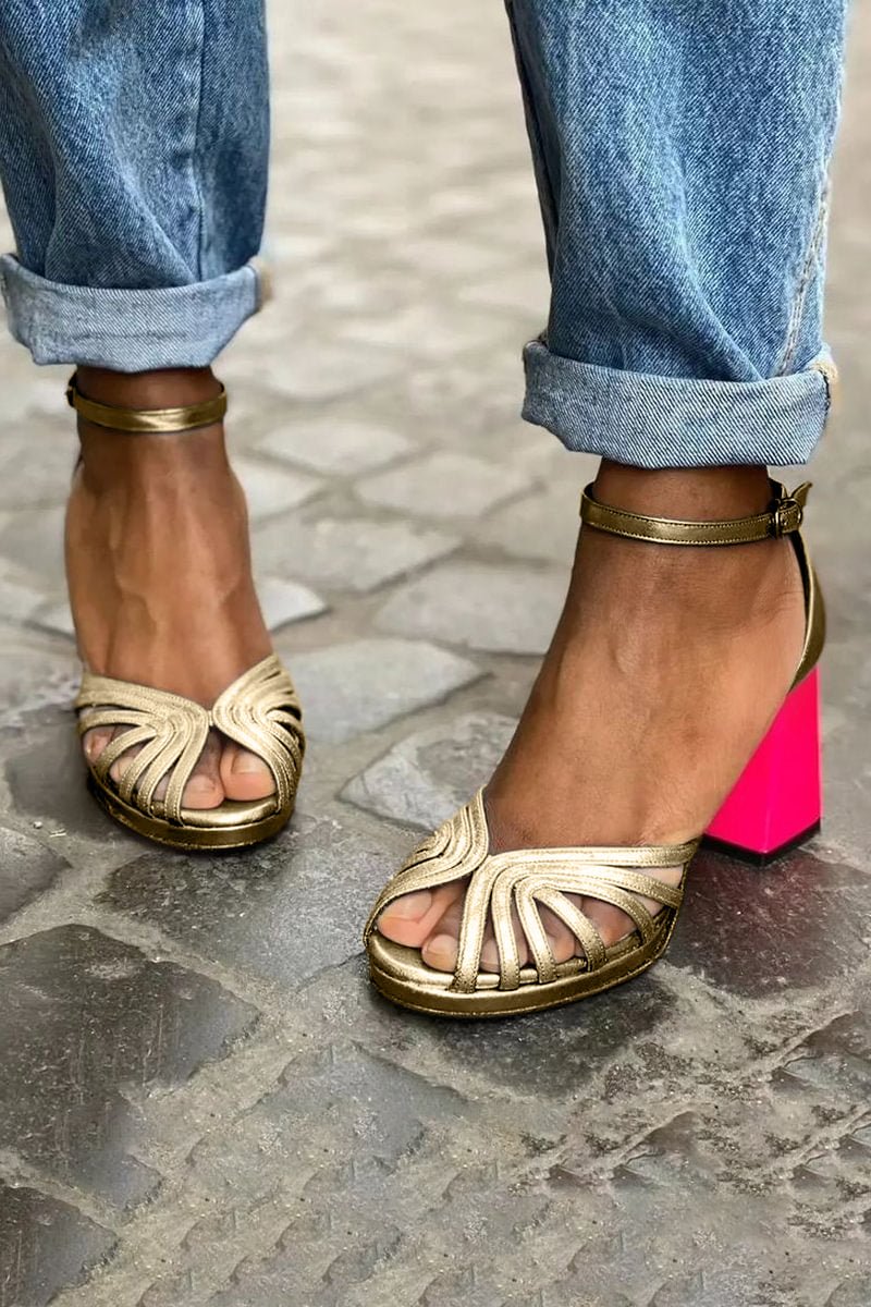 Women's Block Heel Sandals Multi-Strap Ankle Buckle