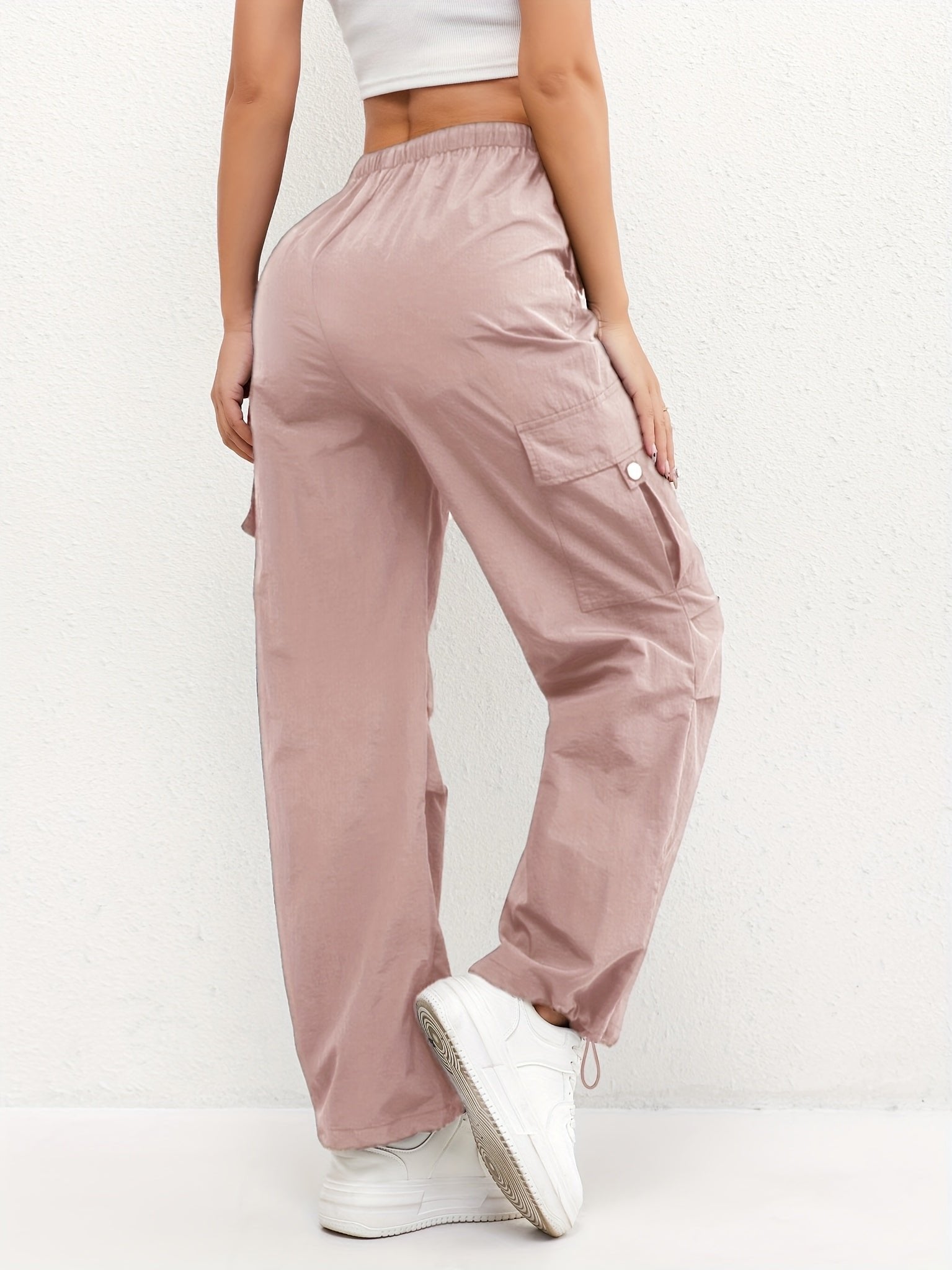 Women's Cargo Trousers Drawstring Waist Parachute Style