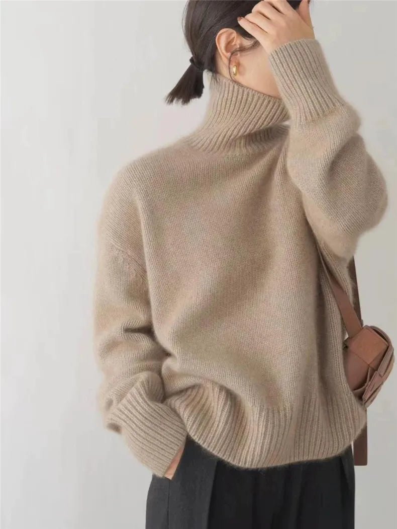 Women's Cashmere Turtleneck Jumper Oversized Fit
