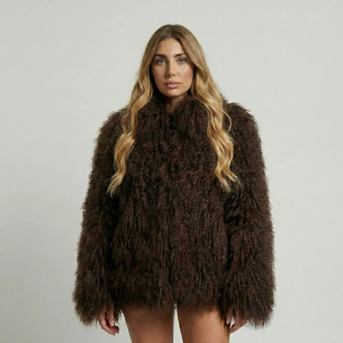 Women's Chic Faux Fur Shaggy Cropped Coat