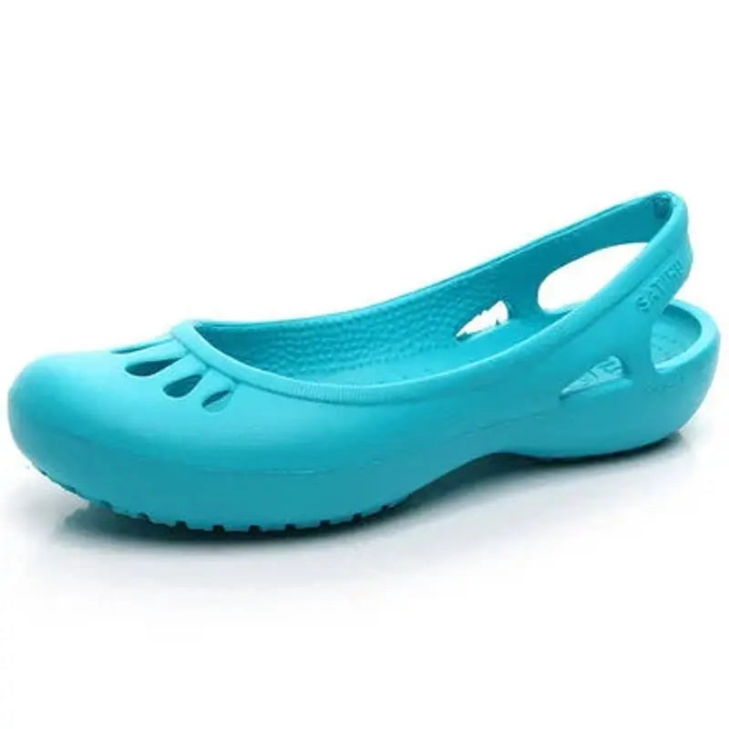 Women's Comfortable Sandals Lightweight Waterproof Jelly Slingback Flats - Sky Blue