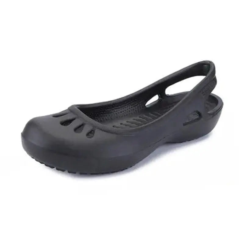 Women's Comfortable Sandals Lightweight Waterproof Jelly Slingback Flats - Black