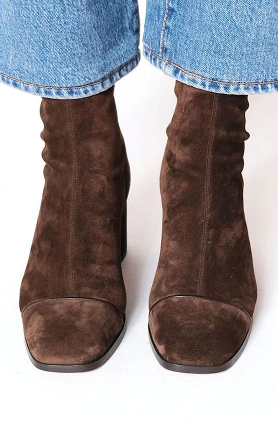 Women's Elegant Suede Square-Toe Block-Heel Boots