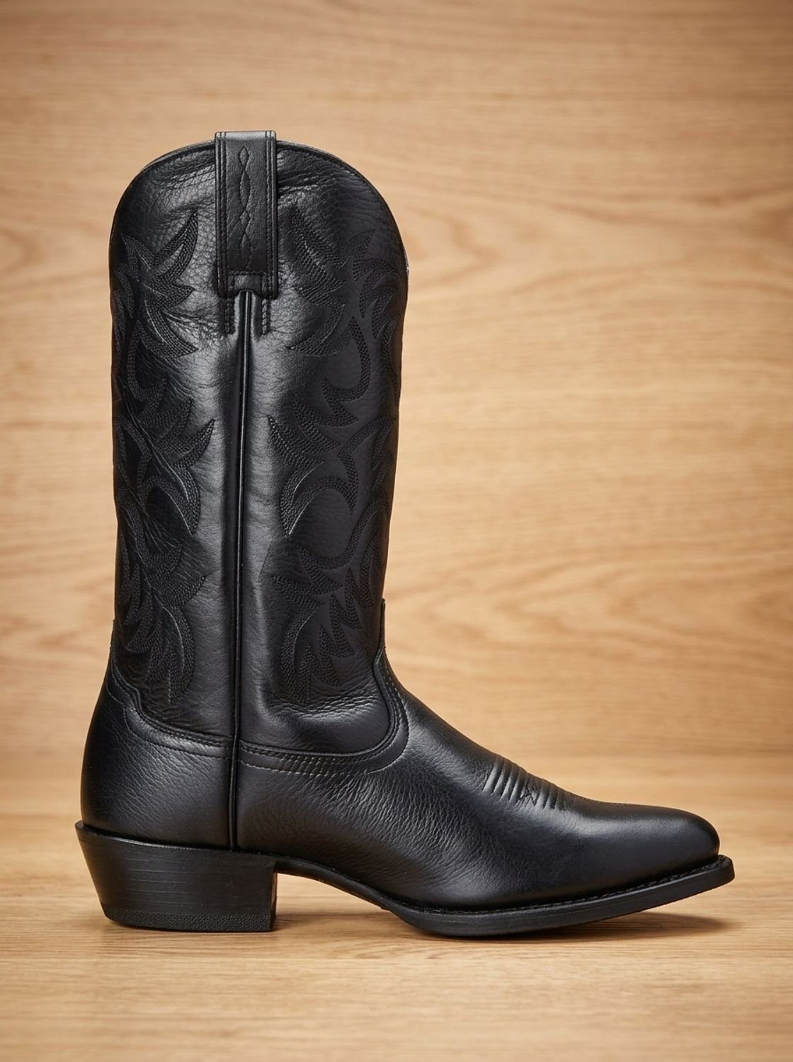 Women's Embroidered Western Cowboy Mid-Calf Block Heel Boots, Black