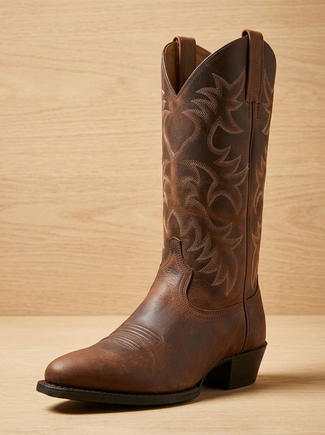 Women's Embroidered Western Cowboy Mid-Calf Block Heel Boots, Black