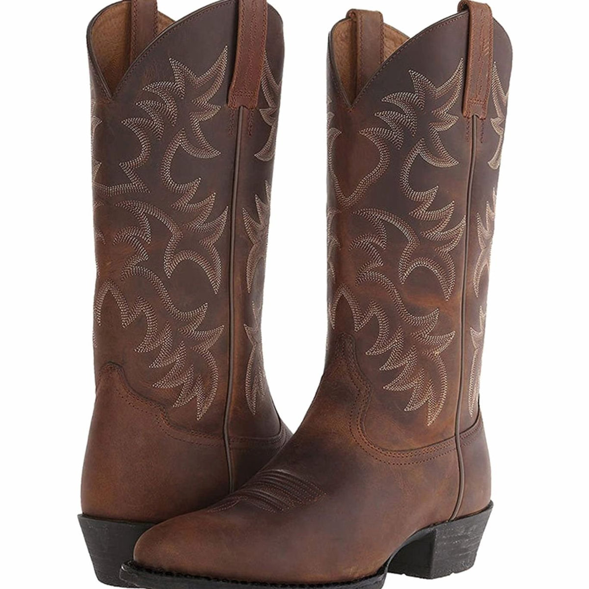 Women's Embroidered Western Cowboy Mid-Calf Block Heel Boots