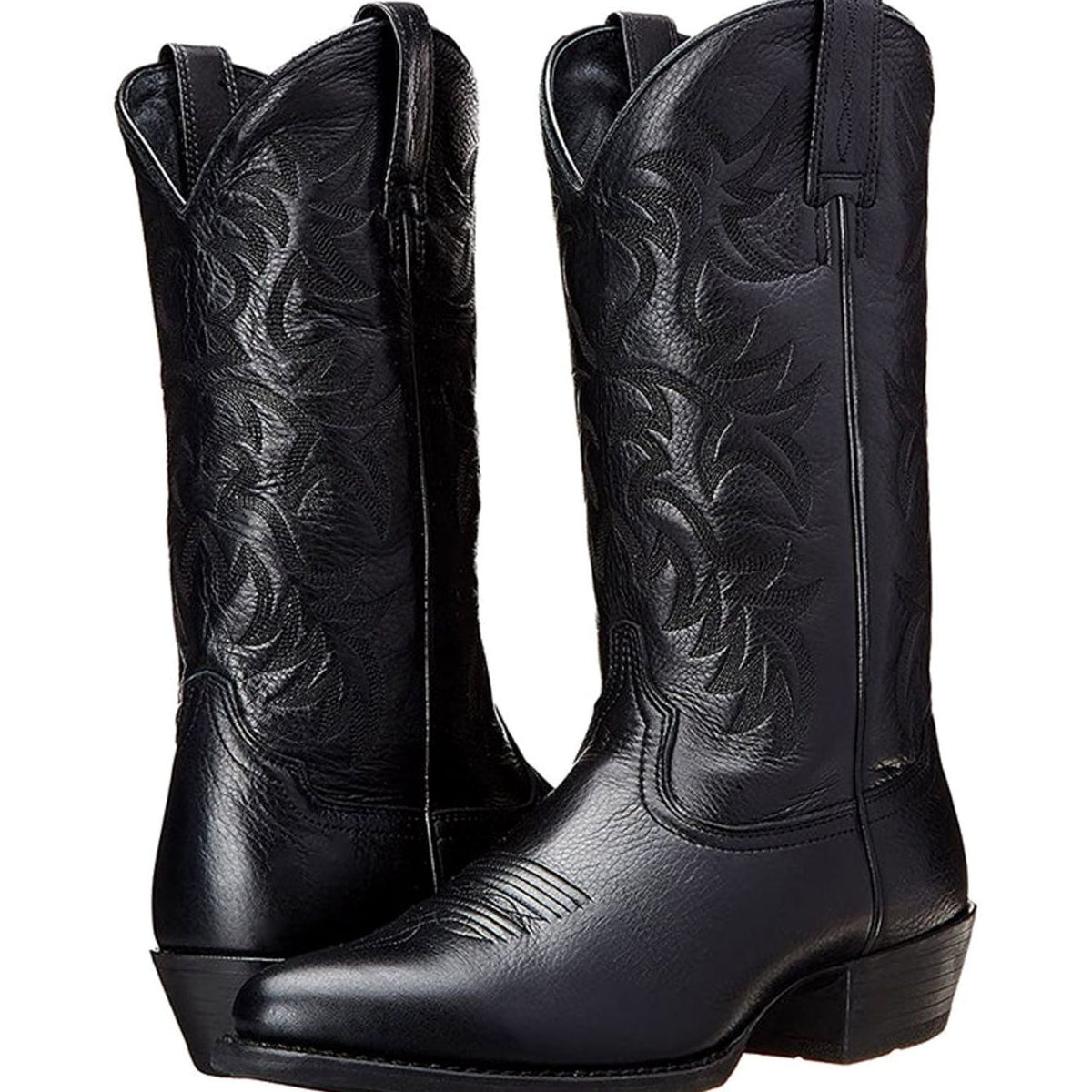 Women's Embroidered Western Cowboy Mid-Calf Block Heel Boots
