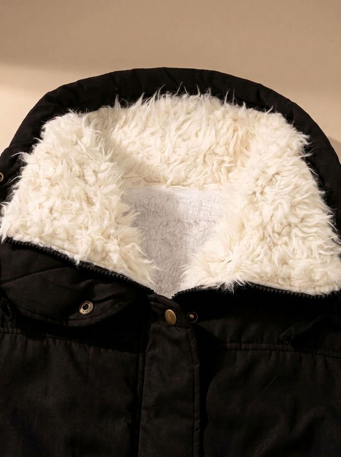 Women's Faux-Fur Collar Drawstring-Waist Mid-Length Winter Parka