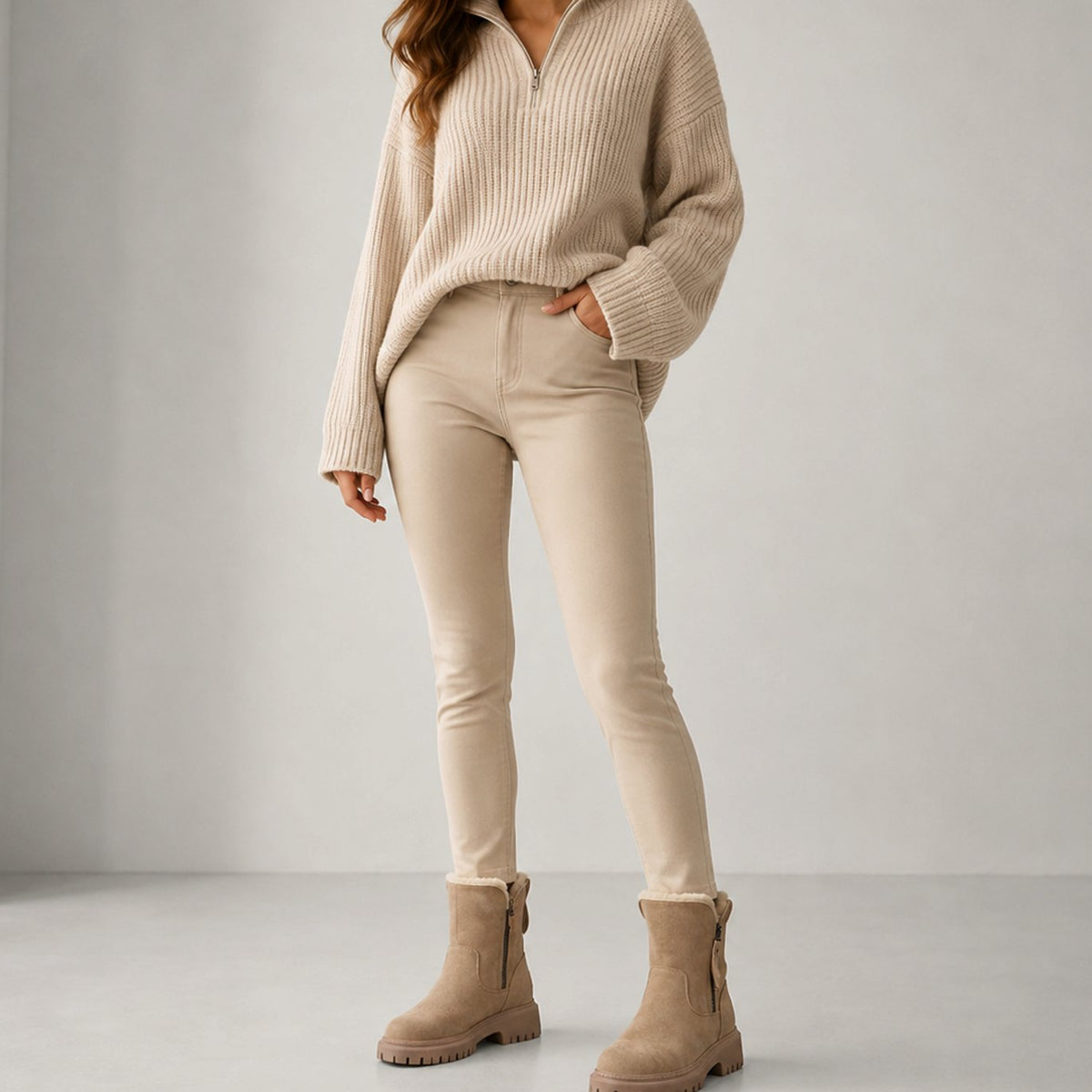 Women's Faux Fur Lined Chunky Sole Winter Ankle Boots