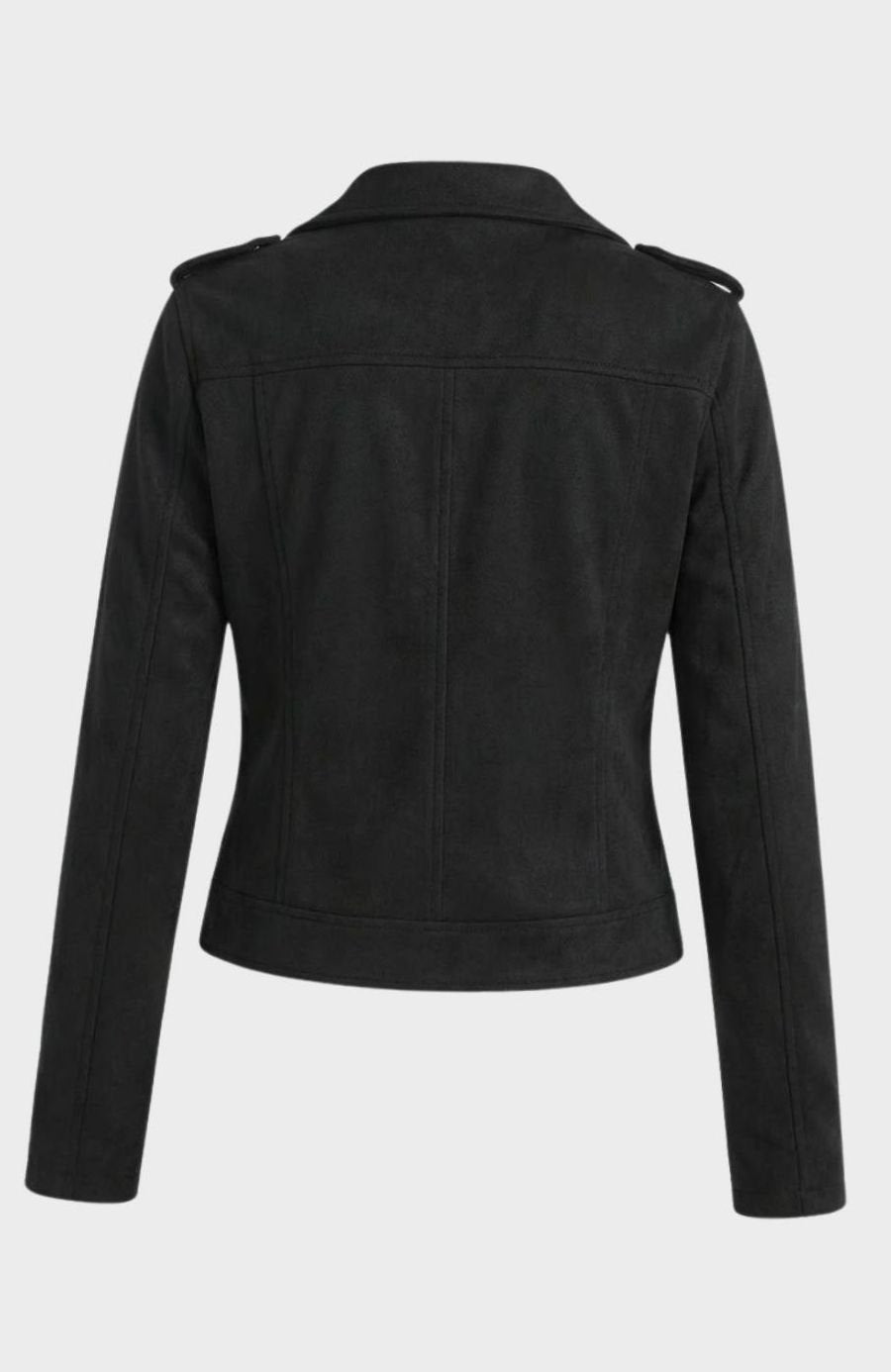 Women's Faux Suede Asymmetric-Zip Biker Jacket