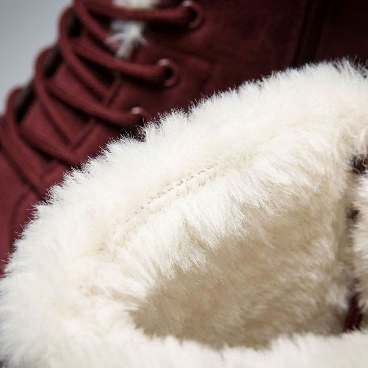 Women's Faux-Suede Fur-Lined Lace-Up Ankle Boots