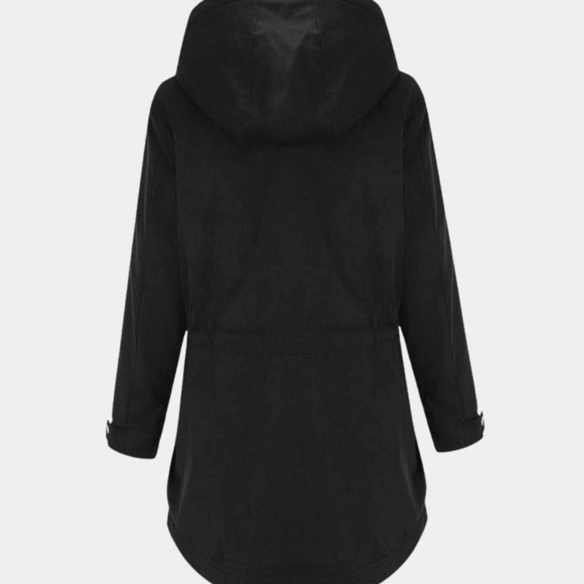 Women's Fleece-Lined Hooded Parka Coat Adjustable Waist
