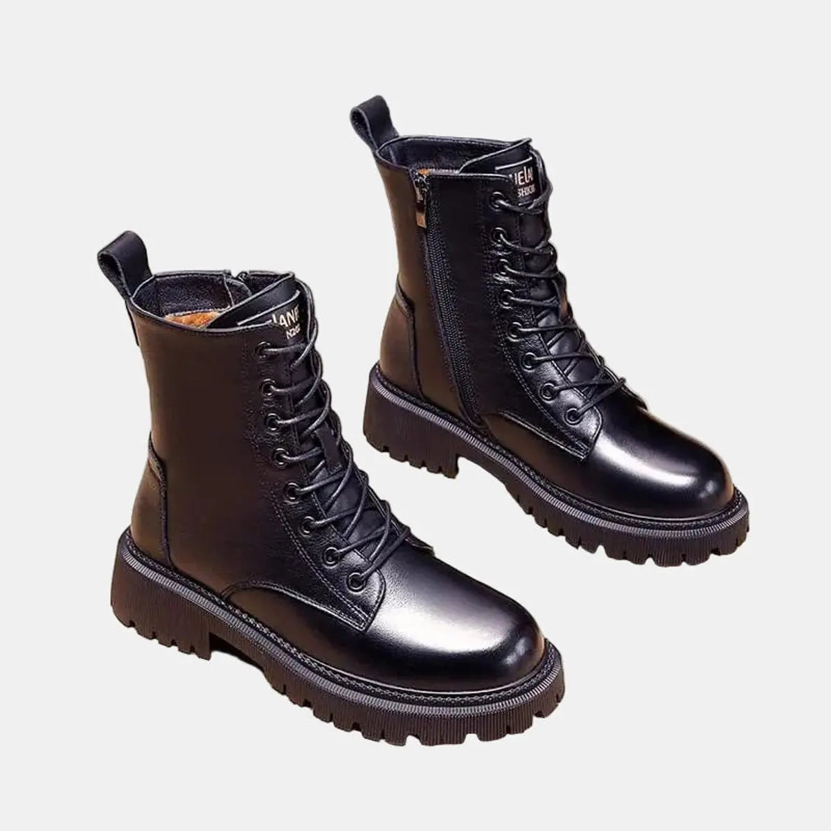 Women's Fur-Lined Lace-Up Combat Ankle Boots