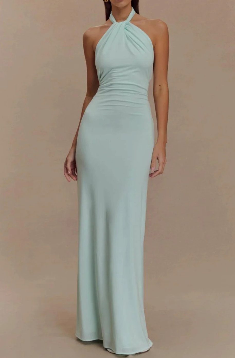 Women's Halter Neck Open-Back Bodycon Maxi Party Dress