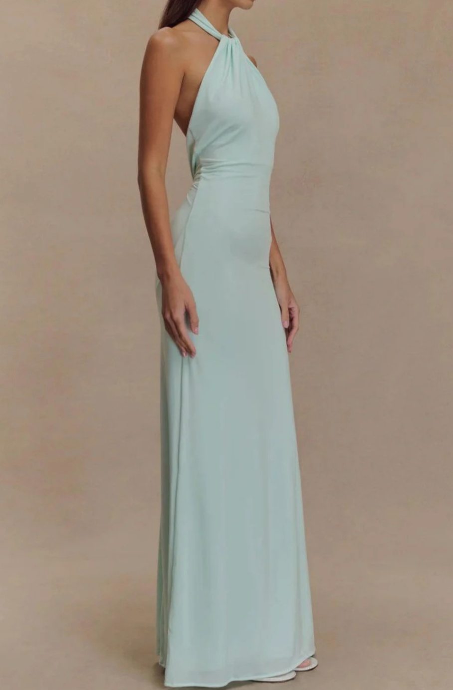 Women's Halter Neck Open-Back Bodycon Maxi Party Dress