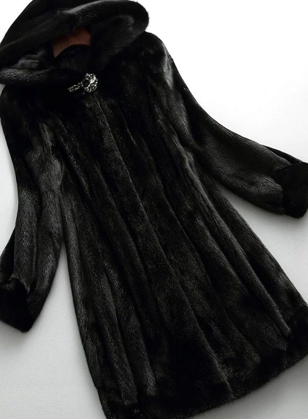 Women's Hooded Faux Fur Long Winter Coat