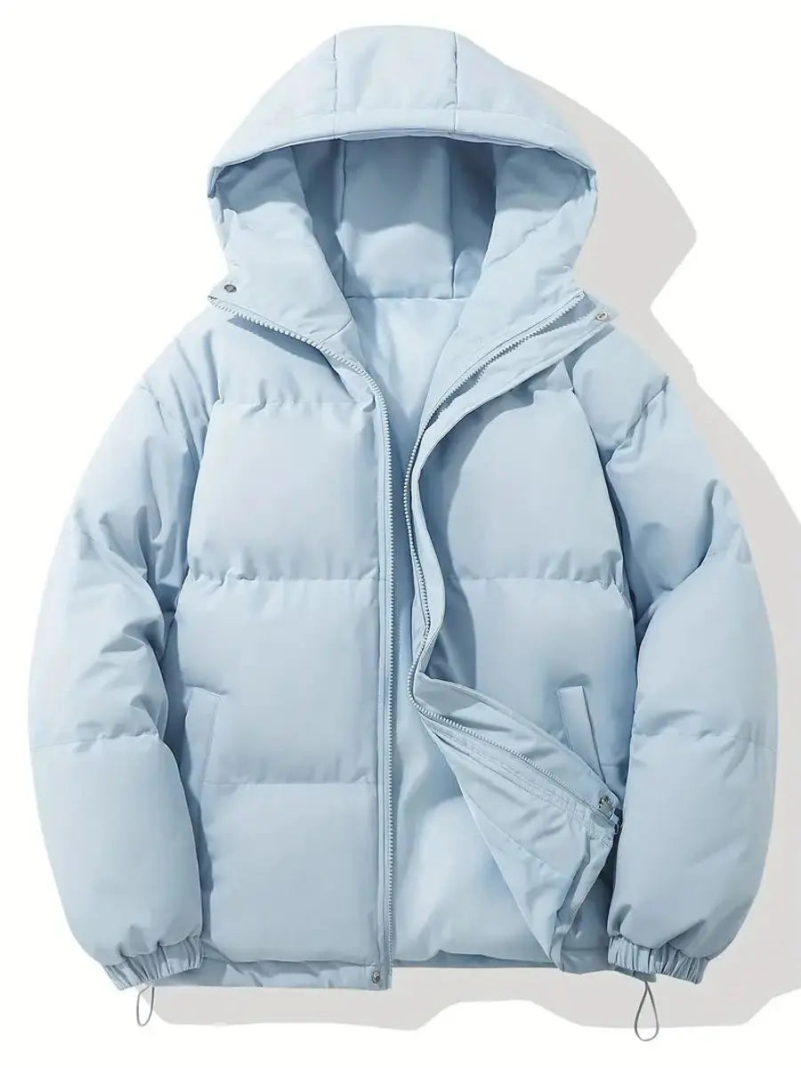 Women's Hooded Puffer Winter Jacket Zip-Up Padded Coat
