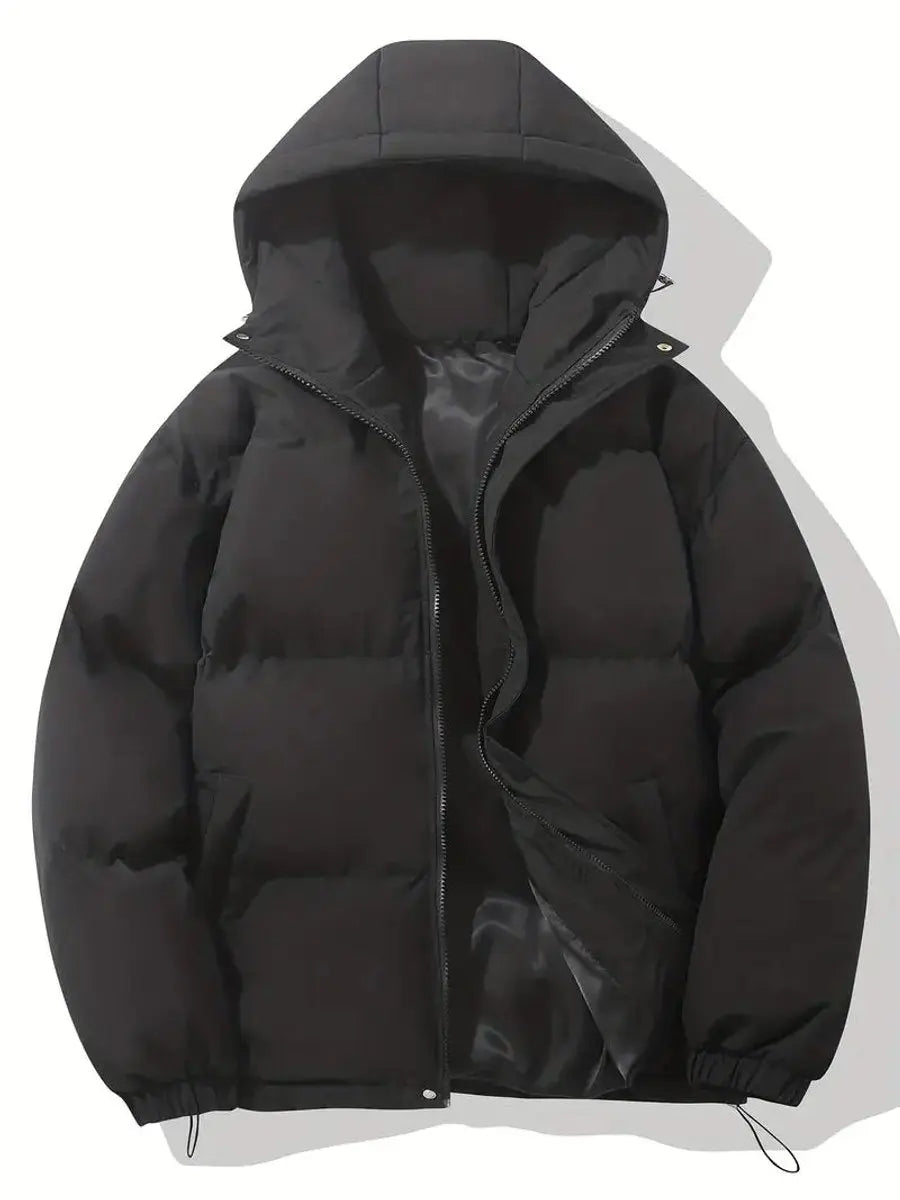Women's Hooded Puffer Winter Jacket Zip-Up Padded Coat