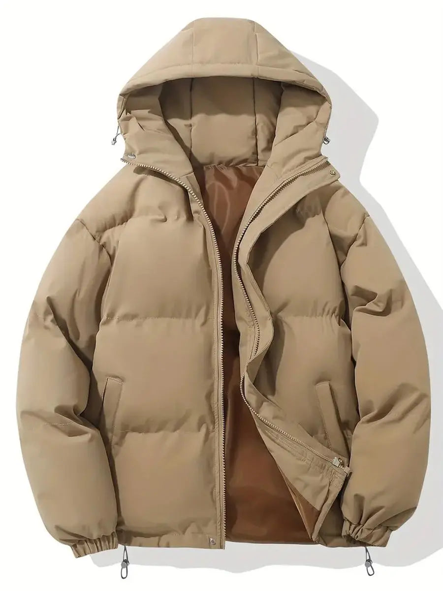 Women's Hooded Puffer Winter Jacket Zip-Up Padded Coat