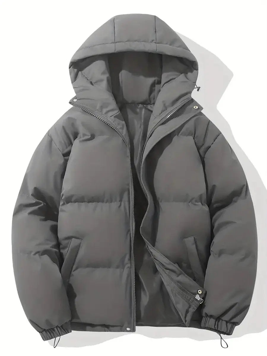 Women's Hooded Puffer Winter Jacket Zip-Up Padded Coat