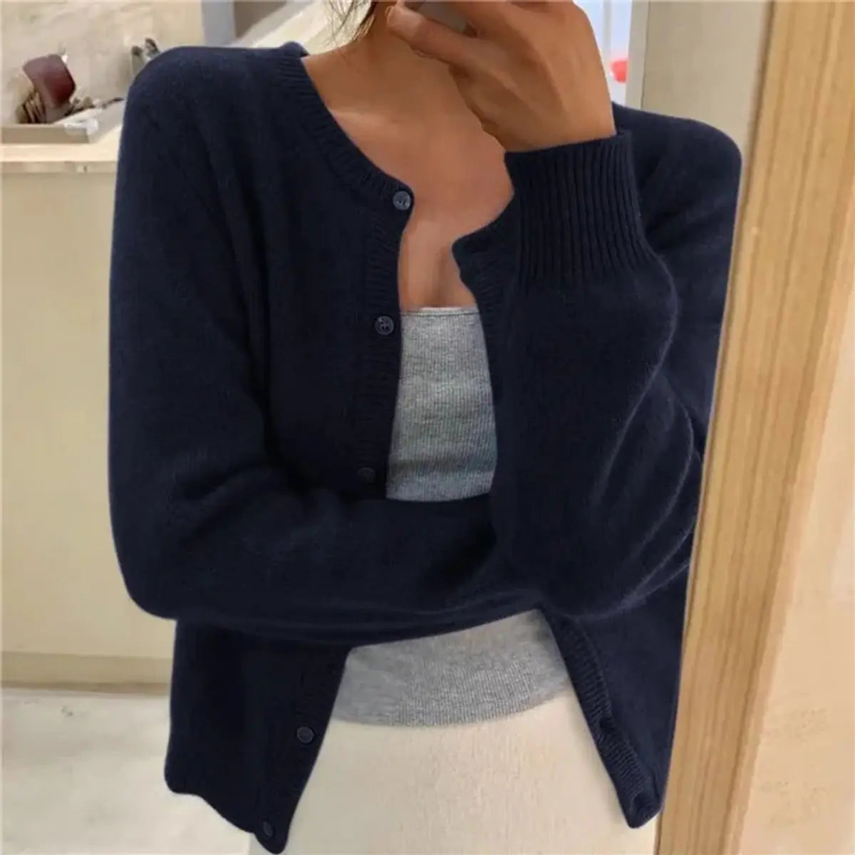 Women's Jumper Soft Knit Button-Front Cardigan