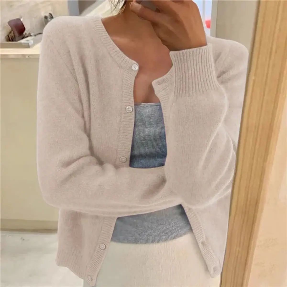 Women's Jumper Soft Knit Button-Front Cardigan