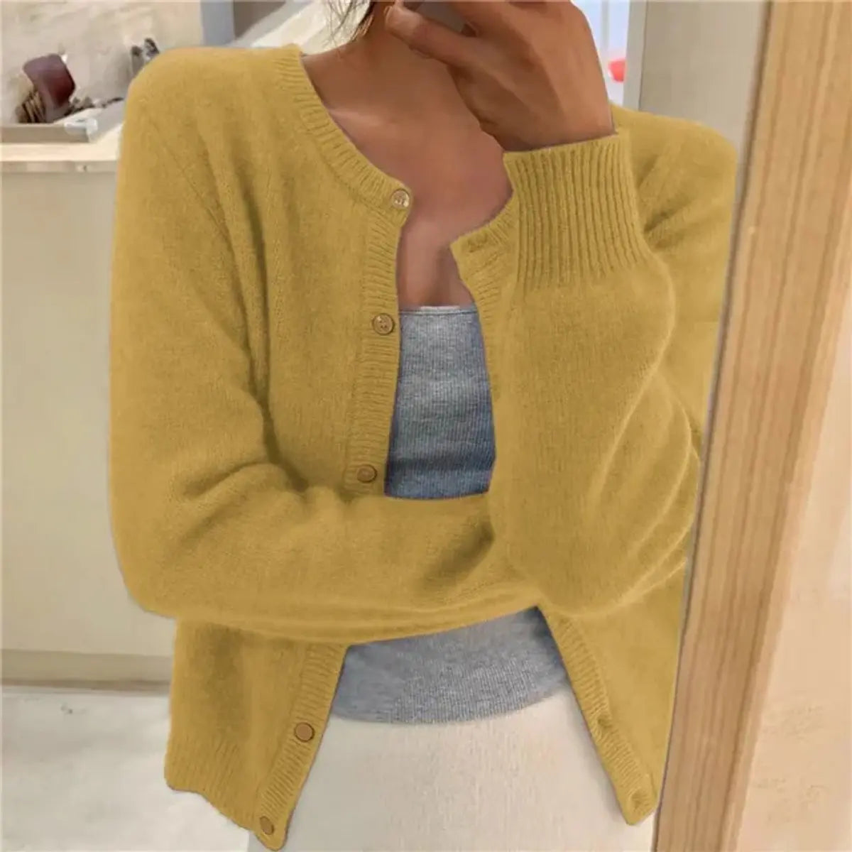 Women's Jumper Soft Knit Button-Front Cardigan